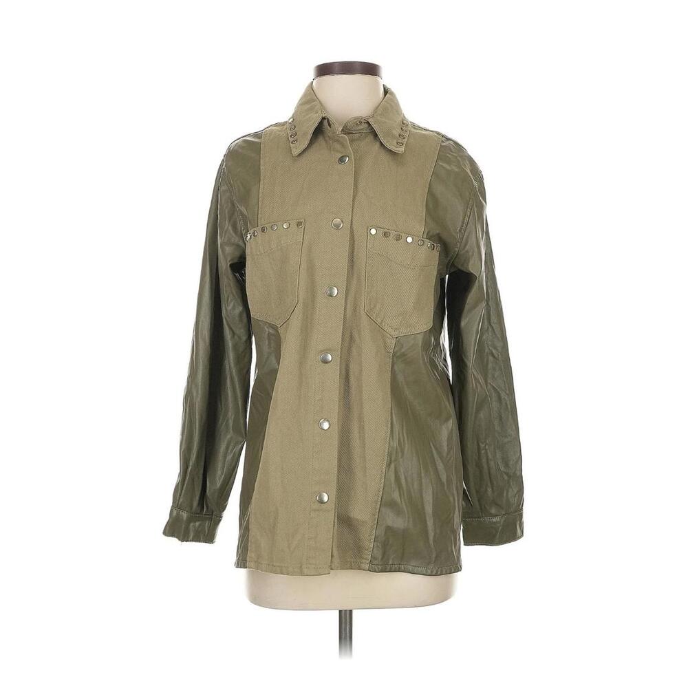 Zara Faux Leather Utility Jacket Overshirt XS